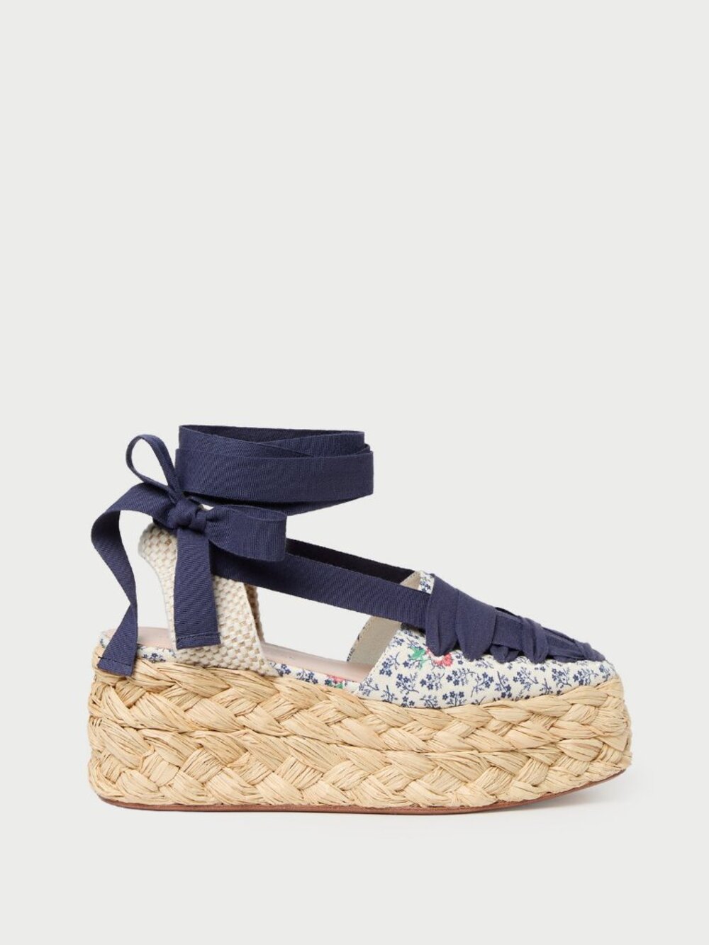Loeffler Randall Mason Floral Platform Espadrilles Navy 9.5